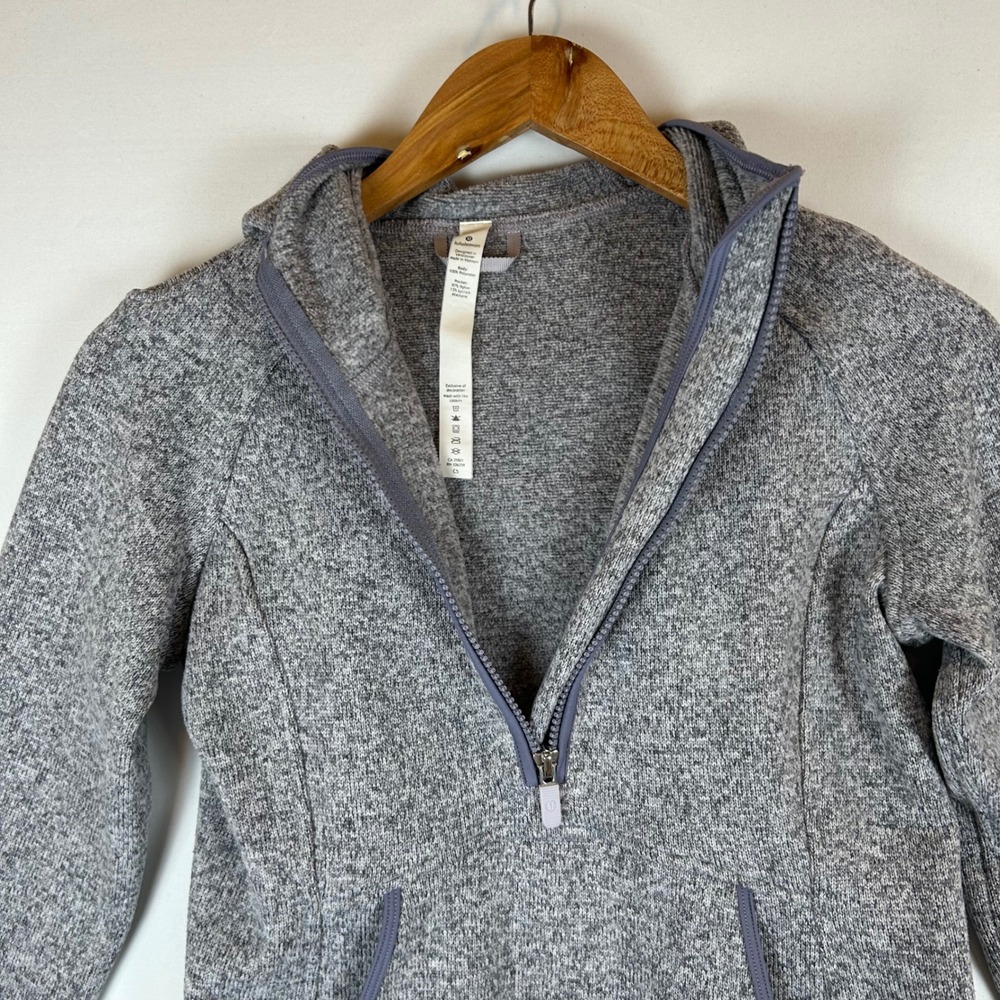 Lululemon Heathered Silver Lilac Fleece & Thank You Pullover Womens Size 4‎ - Picture 8 of 10